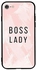 غطاء حماية واق لهاتف أبل آيفون 8 تصميم بخلفية بلون وردي وعبارة "Boss Lady".