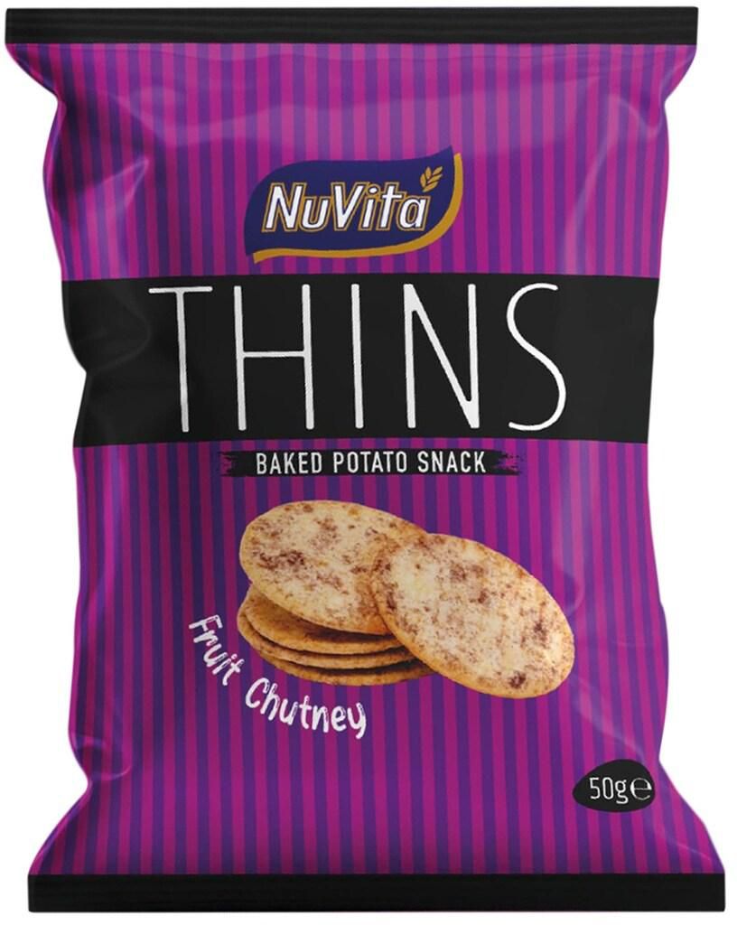 NuVita Thins Fruit Chutney Baked Potato Snack 50g