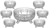 Bohemia Embossed Glass Dessert Bowl Set, 7 Pieces - Clear