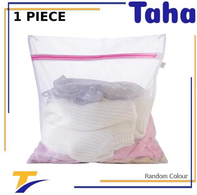 Taha Offer Mesh Laundry Bags With Zip Lock 1 Piece White