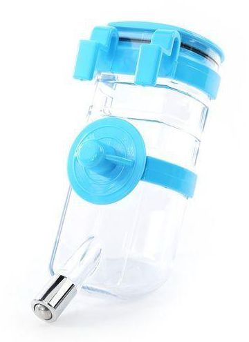 Generic Portable Plastic Pet Dog Cat No Drip Design Water Feeding Bottle - Blue