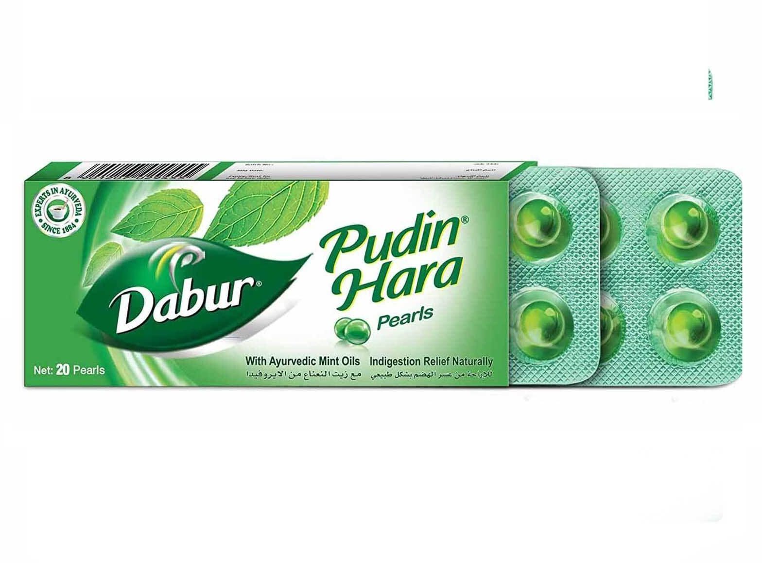 Dabur Pudin Hara Pearls with Ayurvedic Mint Oils 20 Capsules