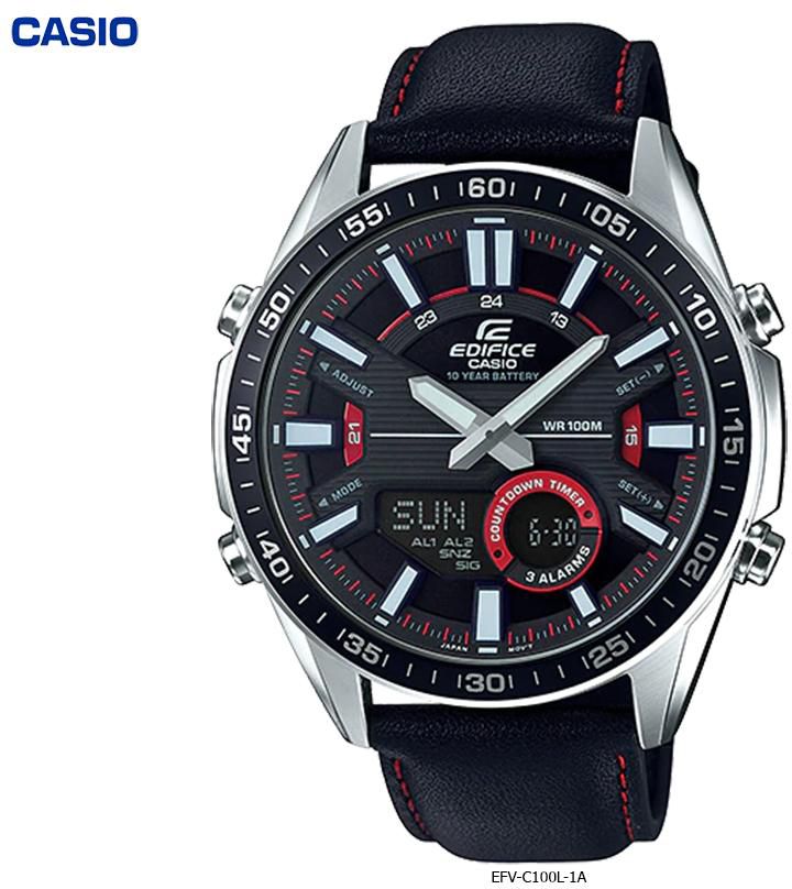 Casio Edifice EFV-C100L Chronograph Watches (100% Original & New)