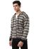 Kady Cotton Two-Tone Striped Zip-up Hooded Unisex Jacket - Beige and Black, M