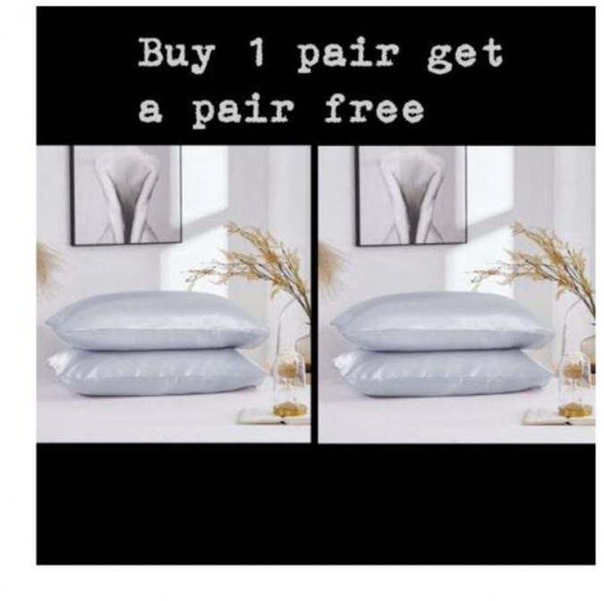 Offer!! 4pcs White Satin Pillowcase Bed Pillow Case
