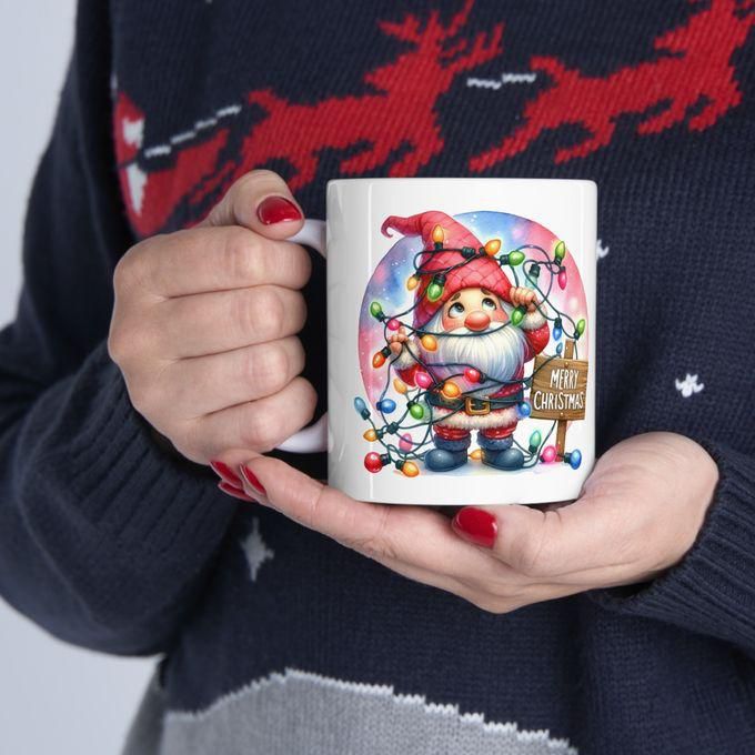 Christmas Gnome Tumbler Mug مج مطبوع للكريسماس