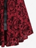 Plus Size Lace Trim Grommets Lace-up PU Leather Patchwork Floral Flocking 2 In 1 Tank Dress - L | Us 12