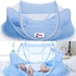 Kidful Baby Travel Bed Portable, High quality Mattress With Mosquito Net and Zipper, Kidful Blue