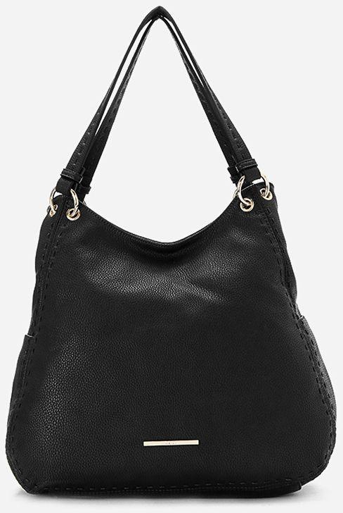 Dejavu Shoulder Hobo Bag With Extra Compartments - Black