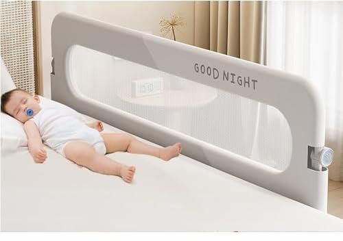 Bed Rails for Toddlers,Infant Bed Rail Guard,Baby Swing Down Bed Rail Guard,Kids' Bed Rails&Rail Guards,Safety Bed Fence Protector Rail,Bed Guard Rail for Queen King Twin Bed,Single Side (2m-grey)