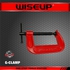 WISEUP Adjust Heavy Duty G Clamp 6 Inch C/W Soft Jaw Pads 153 Mm – G Clamp Iron Red For Woodwork Metal Clamping