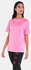 Solid Round Neck Oversized T-Shirt Pink Melange