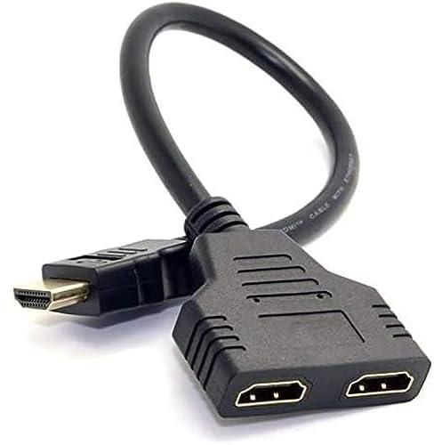 موزع كيبل HDMI، 1080P HDMI ذكر الى HDMI مزدوج انثى، محول كيبل مقسم من 1 الى 2 اتجاهين