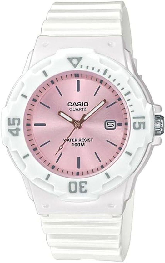 Casio ساعة كاسيو LRW-200H-4E3VDF للنساء بسوار من الراتنج باللون الأبيض