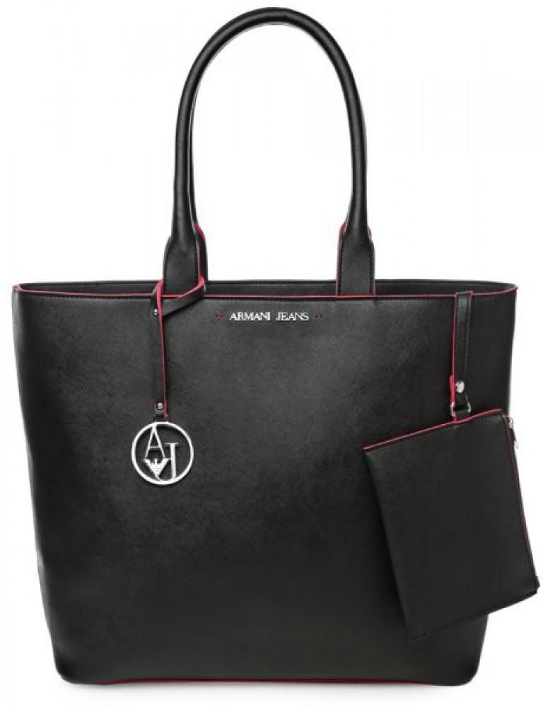 Armani Jeans Women Black PVC Tote Bag