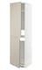 METOD High cabinet for fridge/freezer, white/Lerhyttan light grey, 60x60x220 cm - IKEA
