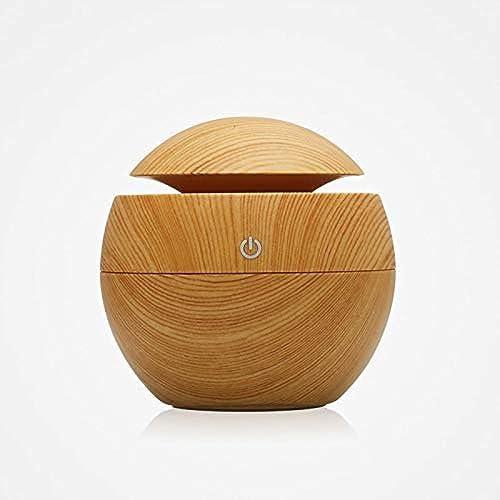 KBAYBO USB Aroma Essential Oil Ultrasonic Air Humidifier with Wood Grain 7 Color Changing LED Lights (130ml)