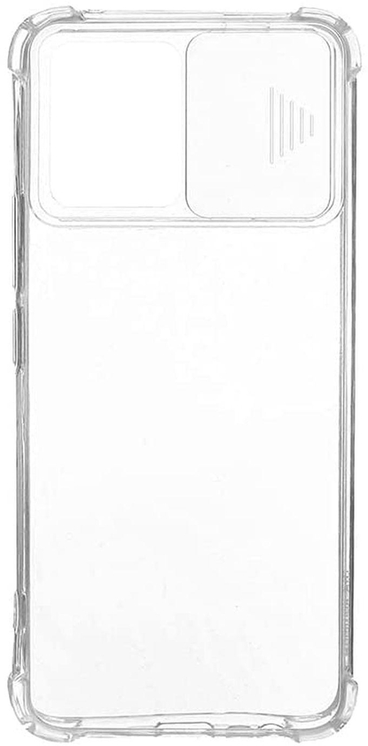 Realme 8 & Realme 8 Pro Hard Back Cover With Sillicone Edges And Camera Slider - Clear