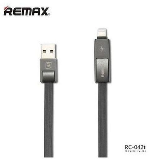 Remax Original Strive RC-042t 1M 2 In 1 2.1A Cable For Apple Lightning 8 Pin & Micro USB