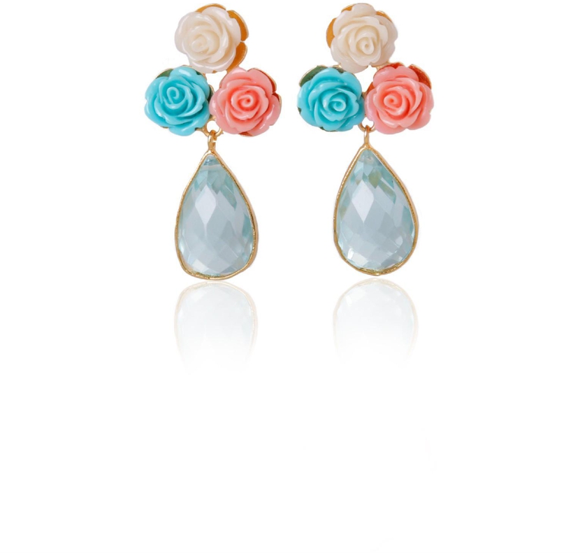 Multi-colored flower earrings