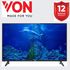 VON VEL32HSVF, 32" LED TV HD Ready Smart TV - Black