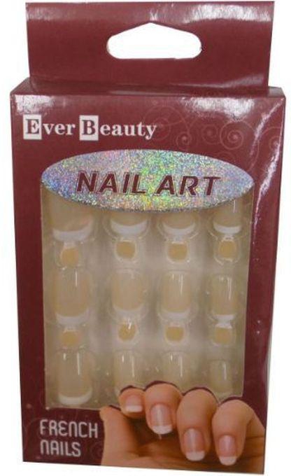 Ever Beauty Press On Gel French Nail – White Color-12 Nails