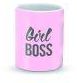 Stylizedd Mug - Premium 11oz Ceramic Designer Mug - Girl Boss (Pink)