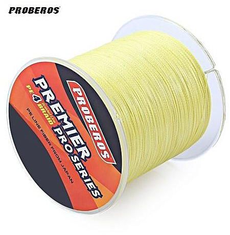 Proberos 500M Durable Colorful PE 4 Strands Monofilament Braided Fishing Line Angling Accessory 10LBS_YELLOW