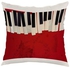 Piano Printed Cushion Cover Red/Black/White 40 x 40centimeter