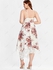 Plus Size Lace Panel Floral Print Handkerchief Midi Sundress - M | Us 10
