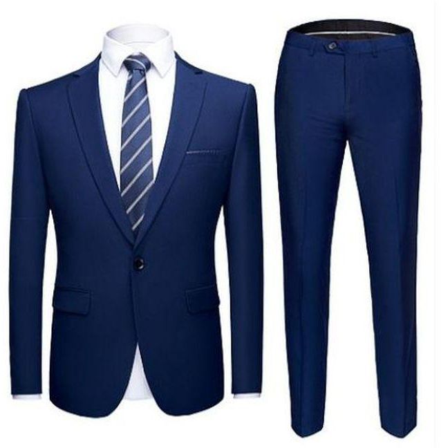Exquisite Men's Wedding Suit - Navy Blue