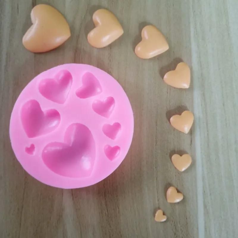 Loving Heart Shape Silicone Fondant Mold DIY Multicolor Sweet Heart Decorating Tool Mold For Chocolate Jam Candy Cake Candle