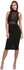 MISSGUIDED DE907119 Applique Mesh High Neck Bodycon Dress for Women - Black