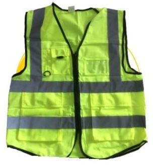 Bybigplus Zip Tie Safety Vest with Pockets (Green)