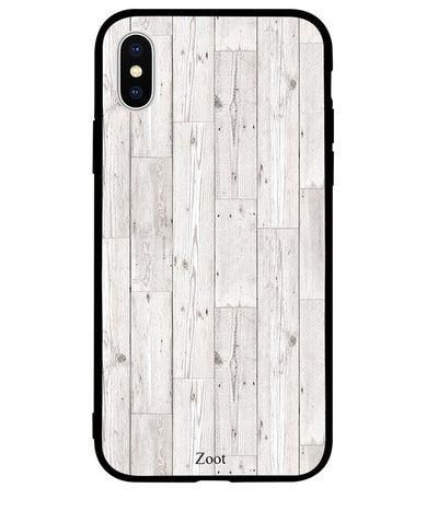 Skin Case Cover -for Apple iPhone X White Wooden Pattern White Wooden Pattern