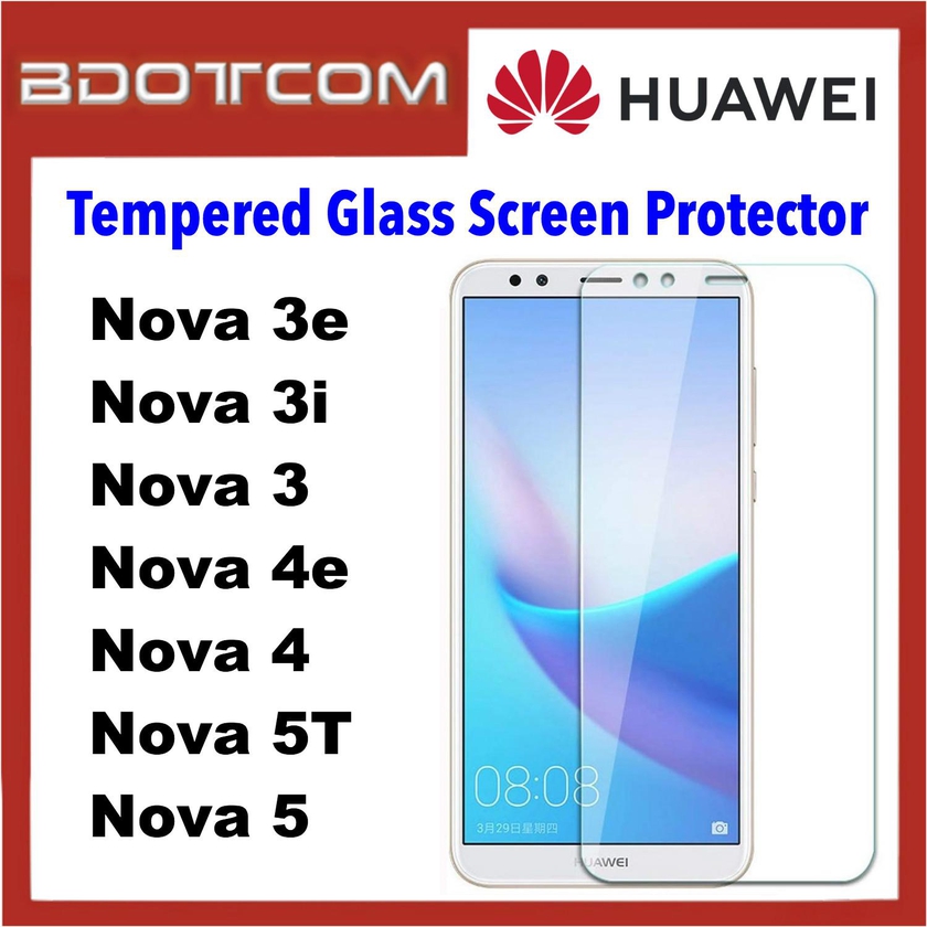 Bdotcom Tempered Glass Screen Protector for Huawei Nova 3e