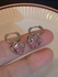Fashion Faux Pink Crystal Heart Drop Earrings