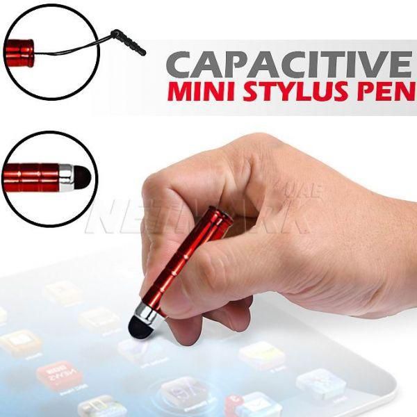 Mini Capactive Stylus Pen For Apple iPhone 5 4 4S iPod Touch Samsung Galaxy Note 2 N7100 S3 SIII i9300 MINI I8190 i9220 S2 i9100 Nexus i9250 HTC One X Sony LT26I Xperia S X12 Arc Nokia Lumia 920 820 -(Red)