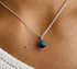 Sherif Gemstones Pendant Necklace Natural Blue Tiger Handmade Steel Necklace
