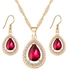 Fashion Red Necklace And Earring Jewelry Set.