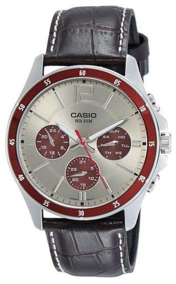 Casio MTP-1374L-7A1 Original Analog Leather Mens Watch Water Resistant