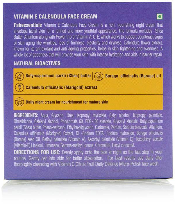 Fabindia - Fabessentials Face Cream Night Vitamin E - 100g- Babystore.ae