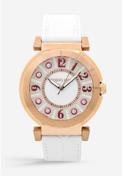 JACQUES FAREL Women's Leather Analog Watch ALR666