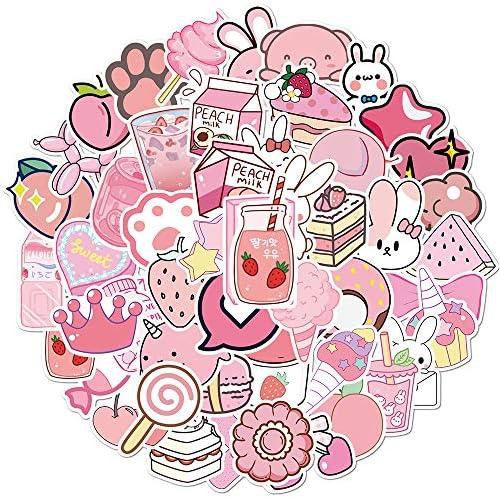 Kawaii Rabbit Stickers Girls Pink, Gift for Children Teens Adults Kids, Waterproof Cute Cartoon Stickers Scrapbook Water Bottle Vsco Laptop Skateboard Journal Bicycle DIY Decals (Rabbit Stickers 2)