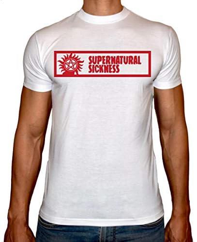 Fast Print Supernatural Sickness Round Neck T-Shirt for Men - Red