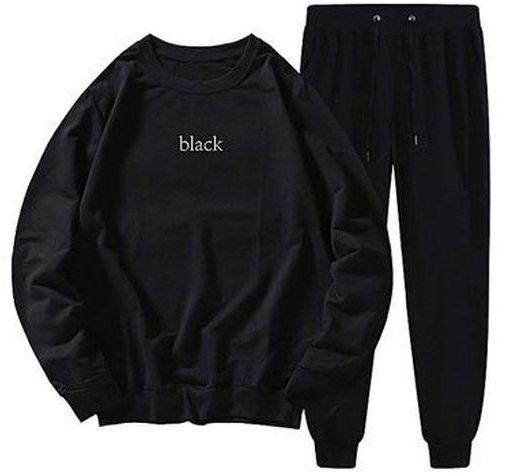 Printed BLACK Sweatshirt / Joggers For Men And Women - Black