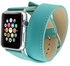 PU Leather Band Strap Double Tour with screen protector for Apple Watch 38mm Blue