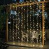 Fuloon 4M X 4M 512 LED Outdoor Party Christmas Xmas String Fairy Wedding Curtain Light 8 Modes For Choice 110V Warm White