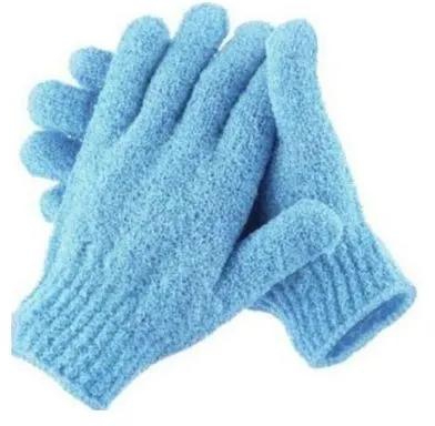 1 PC Bathing Gloves Exfoliating Body Shower Scrub Gloves - Blue Bath exfoliating or body showering gloves is a pair of nicely made piece of garment that fits well in the hands that