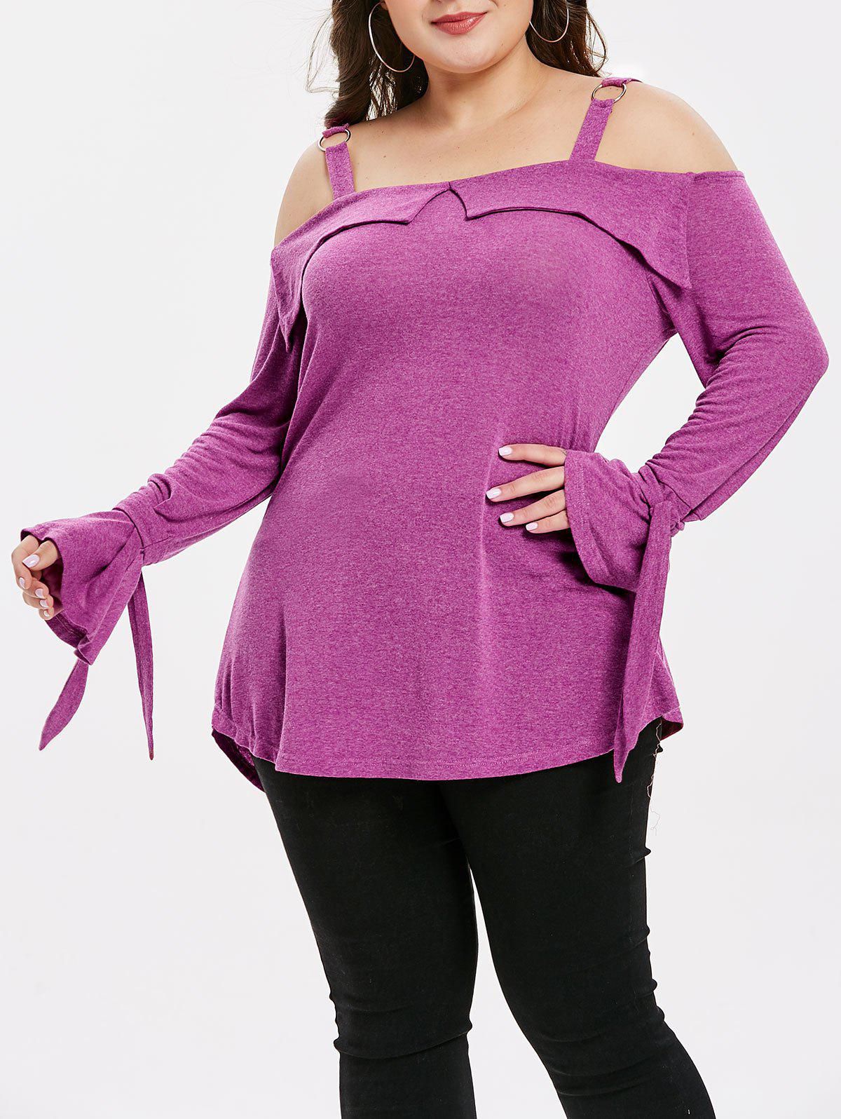 Flare Sleeve Plus Size Bell Sleeve T-shirt - 1x